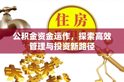商河公积金资金运作，探索高效管理与投资新路径