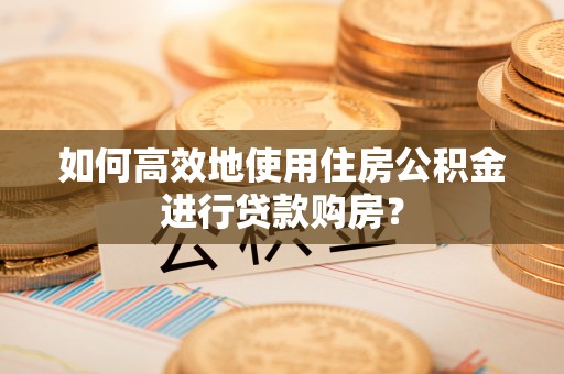 商河如何高效地使用住房公积金进行贷款购房？